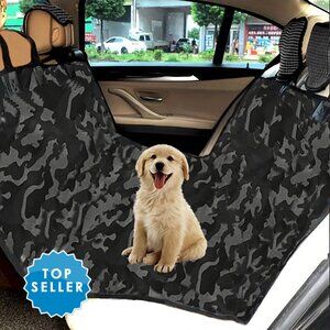 Camo Dog Pet Back Seat Waterproof Cover/Hammock for Car SUV Truck  w/Pouch